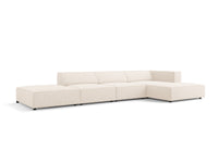 Cosmopolitan Design - Divano angolare destro "Arendal" 5 posti in ciniglia beige chiaro 