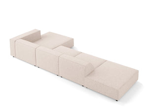 Cosmopolitan Design - Divano angolare destro "Arendal" 5 posti in ciniglia beige 