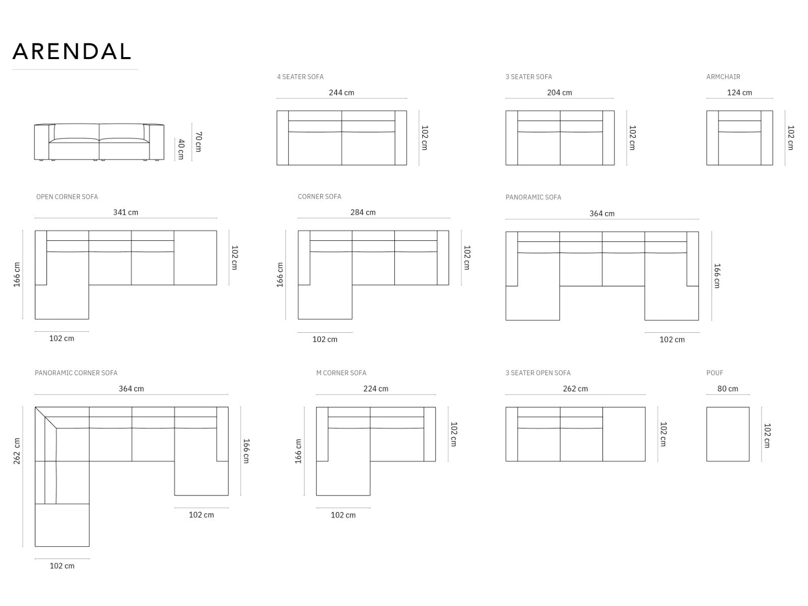 Cosmopolitan Design - Divano angolare destro "Arendal" 5 posti in ciniglia grigio 