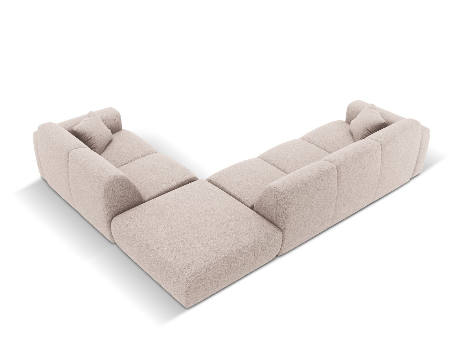 Cosmopolitan Design - Divano angolare destro "Nolio" 4 posti in ciniglia beige 