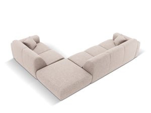 Cosmopolitan Design - Divano angolare destro "Nolio" 4 posti in ciniglia beige 