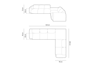 Cosmopolitan Design - Divano angolare destro "Nolio" 4 posti in ciniglia beige 