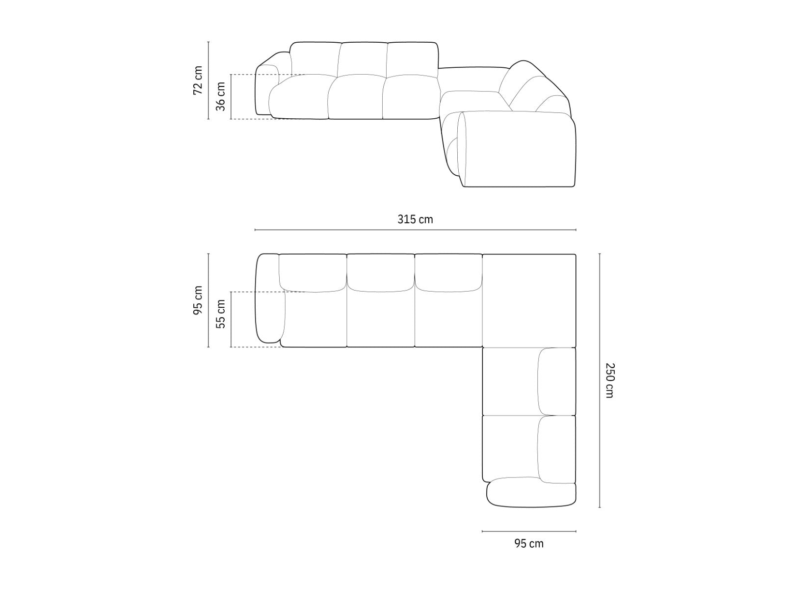 Cosmopolitan Design - Divano angolare destro "Nolio" 4 posti in ciniglia petrolio 