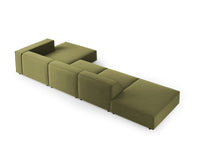 Cosmopolitan Design - Divano angolare destro "Arendal" 5 posti in velluto verde chiaro 