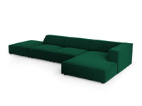 Cosmopolitan Design - Divano angolare destro "Arendal" 5 posti in velluto verde bottiglia 