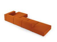 Cosmopolitan Design - Divano angolare destro "Arendal" 5 posti in velluto terracotta 
