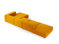 Cosmopolitan Design - Divano angolare destro "Arendal" 5 posti in velluto giallo 