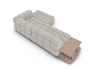 Cosmopolitan Design - Divano angolare modulare destro "Sky" 4 posti in velluto beige chiaro 