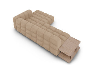 Cosmopolitan Design - Divano angolare modulare destro "Sky" 4 posti in velluto sabbia 