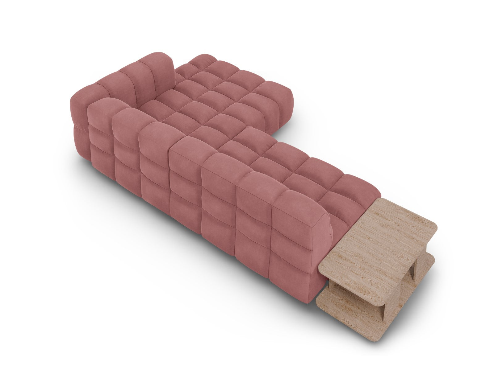 Cosmopolitan Design - Divano angolare modulare destro "Sky" 4 posti in velluto salmone 