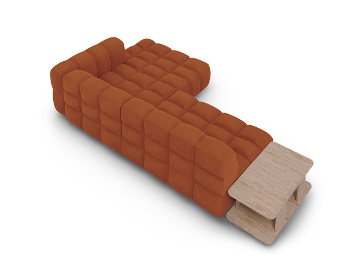 Cosmopolitan Design - Divano angolare modulare destro "Sky" 4 posti in velluto terracotta 