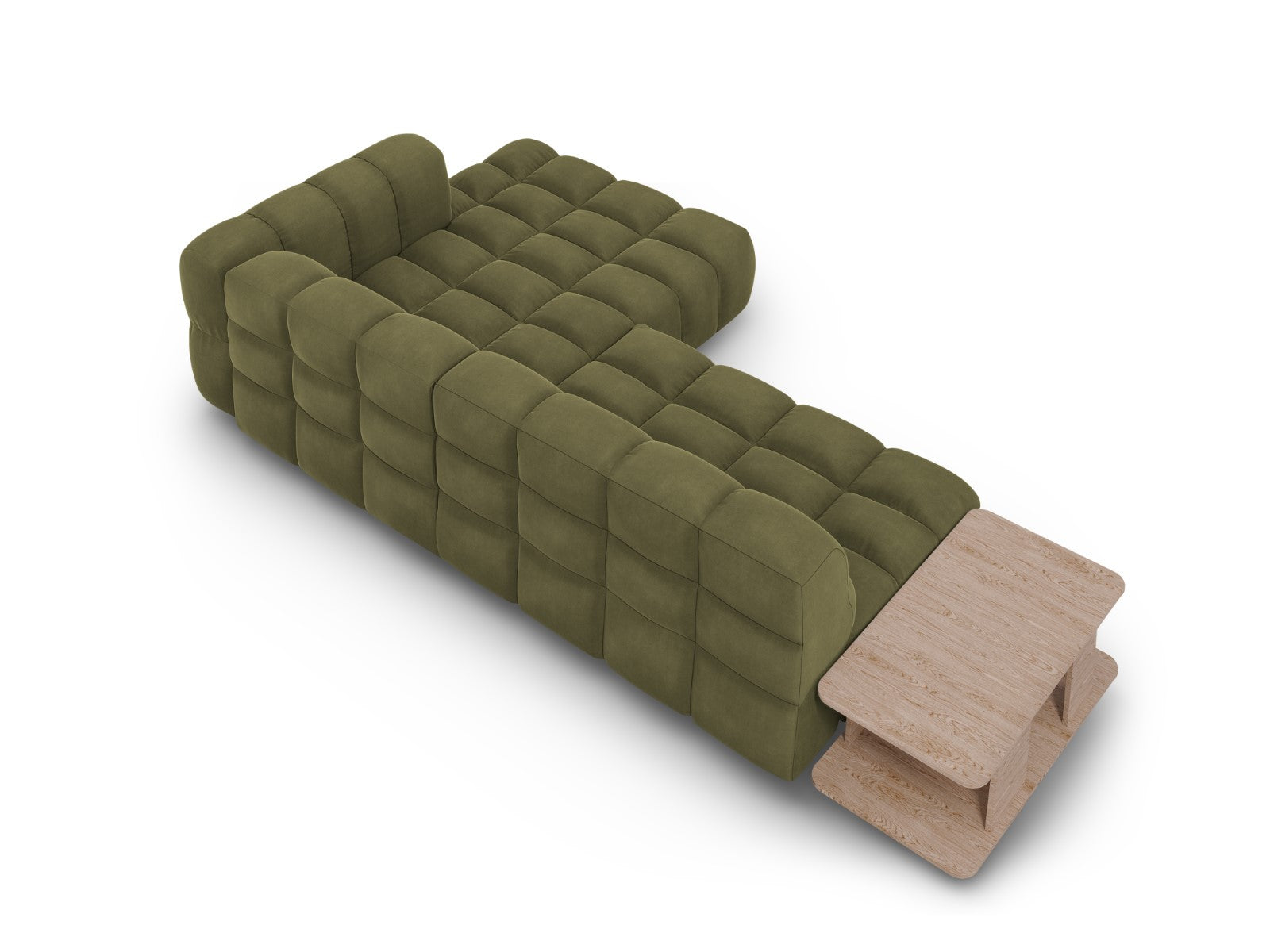 Cosmopolitan Design - Divano angolare modulare destro "Sky" 4 posti in velluto verde chiaro 