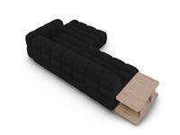 Cosmopolitan Design - Divano angolare modulare destro "Sky" 4 posti in velluto nero 