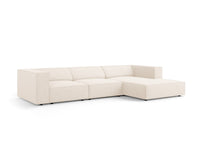 Cosmopolitan Design - Divano angolare destro "Arendal" 4 posti in ciniglia beige chiaro 