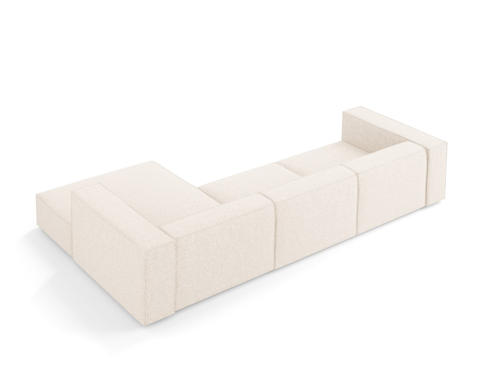 Cosmopolitan Design - Divano angolare destro "Arendal" 4 posti in ciniglia beige chiaro 