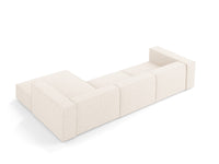 Cosmopolitan Design - Divano angolare destro "Arendal" 4 posti in ciniglia beige chiaro 