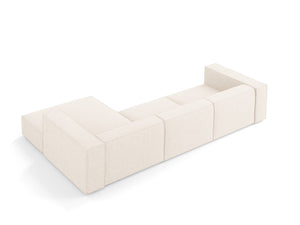 Cosmopolitan Design - Divano angolare destro "Arendal" 4 posti in ciniglia beige chiaro 