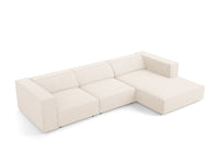 Cosmopolitan Design - Divano angolare destro "Arendal" 4 posti in ciniglia beige chiaro 