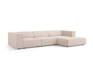 Cosmopolitan Design - Divano angolare destro "Arendal" 4 posti in ciniglia beige 