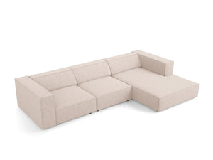 Cosmopolitan Design - Divano angolare destro "Arendal" 4 posti in ciniglia beige 