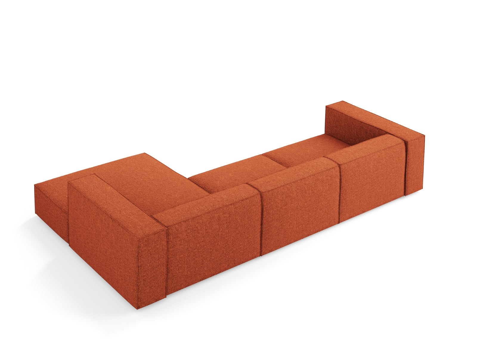 Cosmopolitan Design - Divano angolare destro "Arendal" 4 posti in ciniglia terracotta 