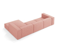 Cosmopolitan Design - Divano angolare destro "Arendal" 4 posti in ciniglia rosa 