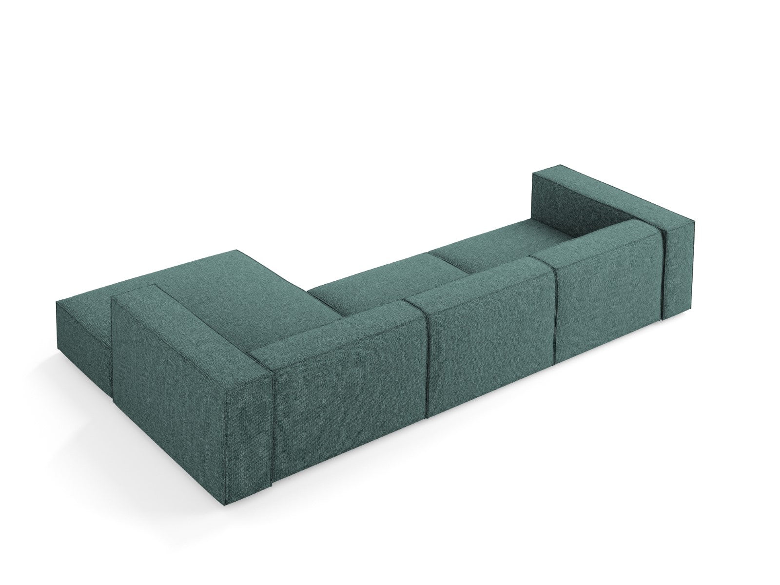 Cosmopolitan Design - Divano angolare destro "Arendal" 4 posti in ciniglia petrolio 