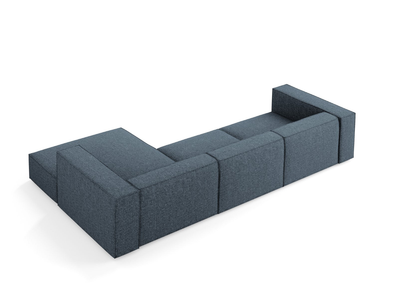 Cosmopolitan Design - Divano angolare destro "Arendal" 4 posti in ciniglia blu reale 