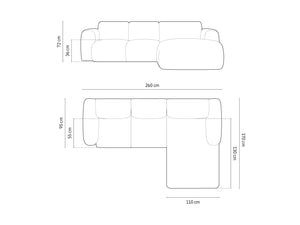 Cosmopolitan Design - Divano angolare destro "Nolio" 4 posti in ciniglia terracotta 