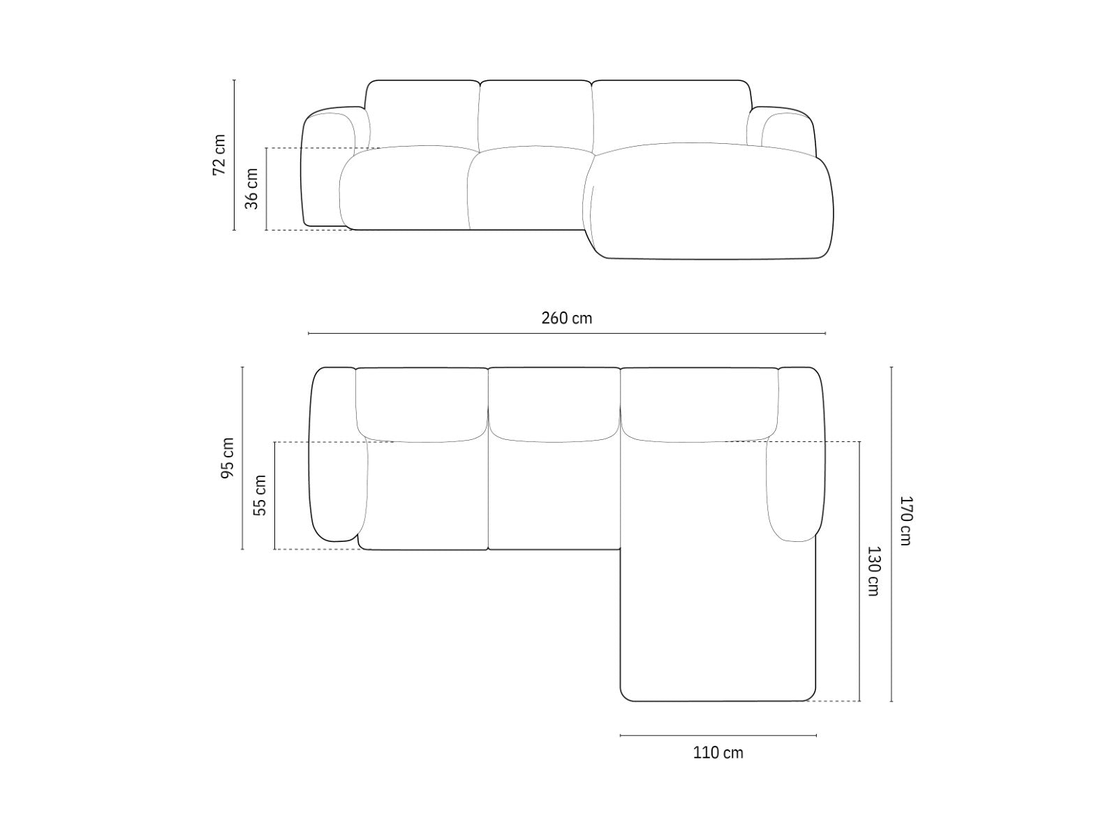 Cosmopolitan Design - Divano angolare destro "Nolio" 4 posti in ciniglia grigio 