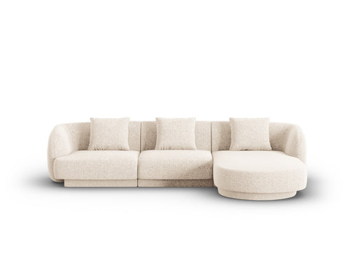 Cosmopolitan Design - Divano angolare destro "Tulum" 4 posti in ciniglia beige chiaro 