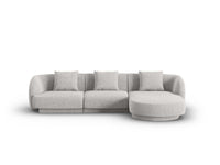 Cosmopolitan Design - Divano angolare destro "Tulum" 4 posti in ciniglia grigio chiaro 