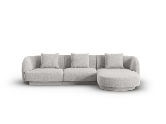 Cosmopolitan Design - Divano angolare destro "Tulum" 4 posti in ciniglia grigio chiaro 