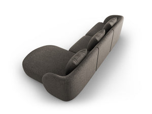 Cosmopolitan Design - Divano angolare destro "Tulum" 4 posti in ciniglia grigio 