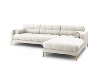 Cosmopolitan Design - Divano angolare destro "Bali" 5 posti in tessuto strutturato beige chiaro 
