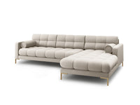 Cosmopolitan Design - Divano angolare destro "Bali" 5 posti in tessuto strutturato beige 