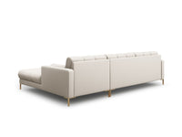 Cosmopolitan Design - Divano angolare destro "Bali" 5 posti in tessuto strutturato beige 