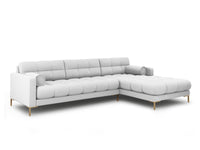 Cosmopolitan Design - Divano angolare destro "Bali" 5 posti in tessuto strutturato grigio chiaro 