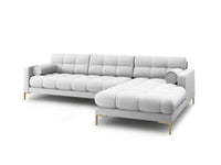 Cosmopolitan Design - Divano angolare destro "Bali" 5 posti in tessuto strutturato grigio chiaro 