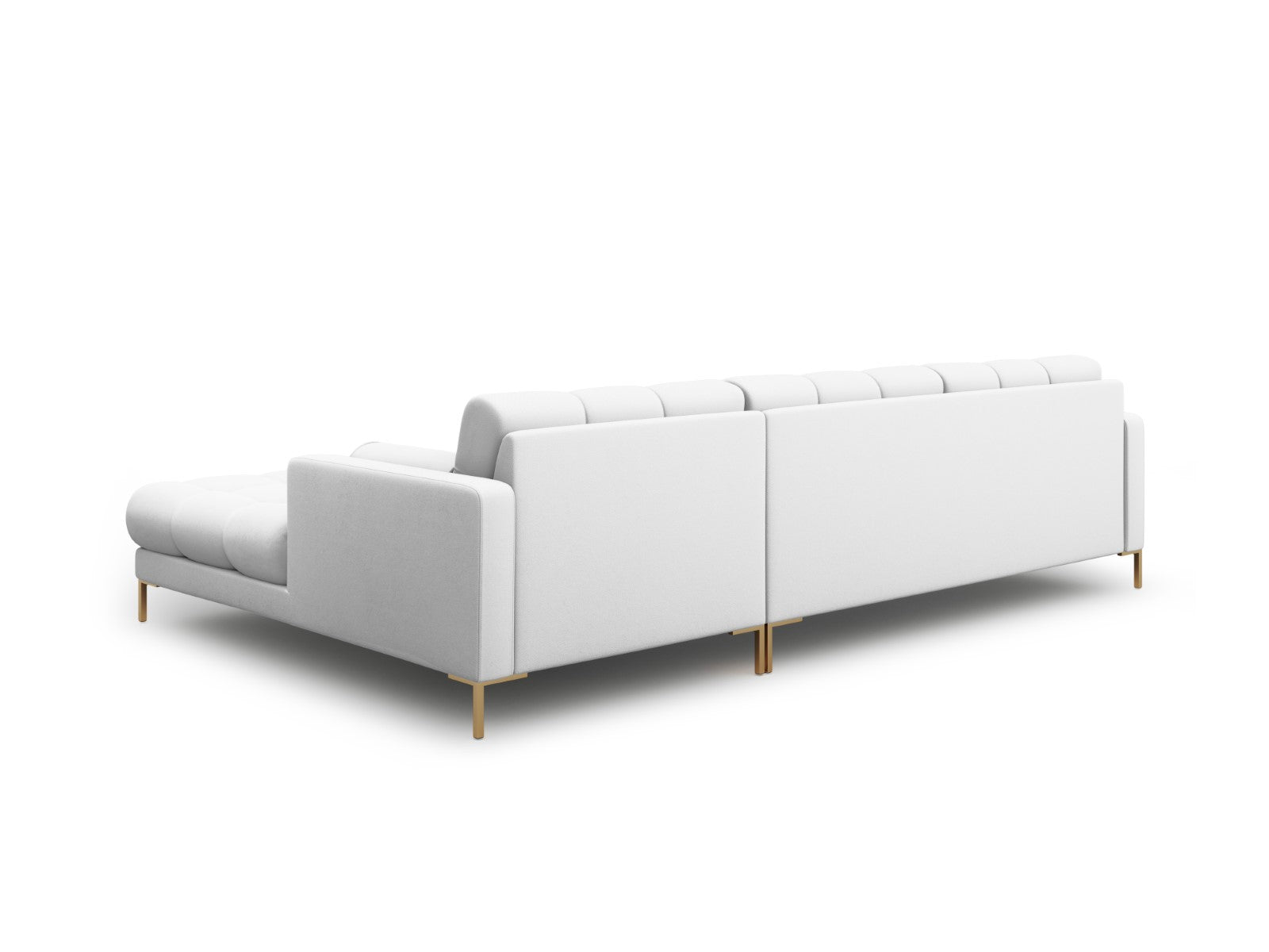 Cosmopolitan Design - Divano angolare destro "Bali" 5 posti in tessuto strutturato grigio chiaro 