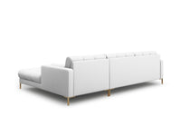 Cosmopolitan Design - Divano angolare destro "Bali" 5 posti in tessuto strutturato grigio chiaro 