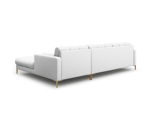 Cosmopolitan Design - Divano angolare destro "Bali" 5 posti in tessuto strutturato grigio chiaro 