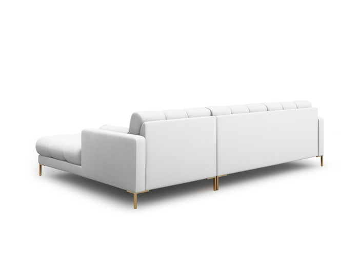 Cosmopolitan Design - Divano angolare destro "Bali" 5 posti in tessuto strutturato grigio chiaro 