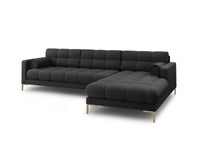 Cosmopolitan Design - Divano angolare destro "Bali" 5 posti in tessuto strutturato grigio scuro 