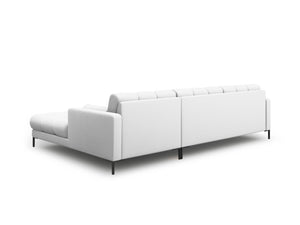 Cosmopolitan Design - Divano angolare destro "Bali" 5 posti in tessuto strutturato grigio chiaro 