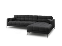 Cosmopolitan Design - Divano angolare destro "Bali" 5 posti in tessuto strutturato grigio scuro 