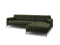 Cosmopolitan Design - Divano angolare destro "Bali" 5 posti in tessuto strutturato verde 