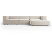 Cosmopolitan Design - Divano angolare destro "Arendal" 4 posti in velluto ecru 