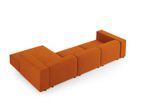 Cosmopolitan Design - Divano angolare destro "Arendal" 4 posti in velluto terracotta 