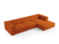 Cosmopolitan Design - Divano angolare destro "Arendal" 4 posti in velluto terracotta 